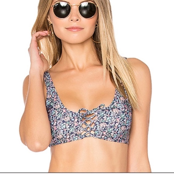 NWT L*SPACE ROMI LIBERTY J'ADORE BIKINI TOP ONLY L